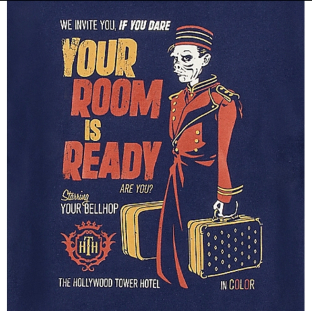 Disney Adult Long Sleeve Shirt - Tower of Terror - Your Room Is Ready Sz S